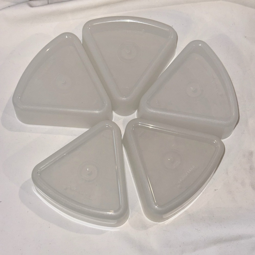 Vintage Tupperware Lazy Susan Revolving Turntable 5 Pie Wedge Shaped Relish Tray - Picture 5 of 6